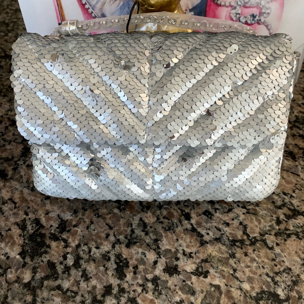Silver Sequin Women's Bag Nicole Miller